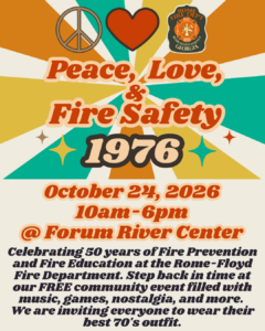 Save the Date Peace Love Fire Safety