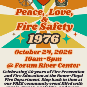 Save the Date Peace Love Fire Safety